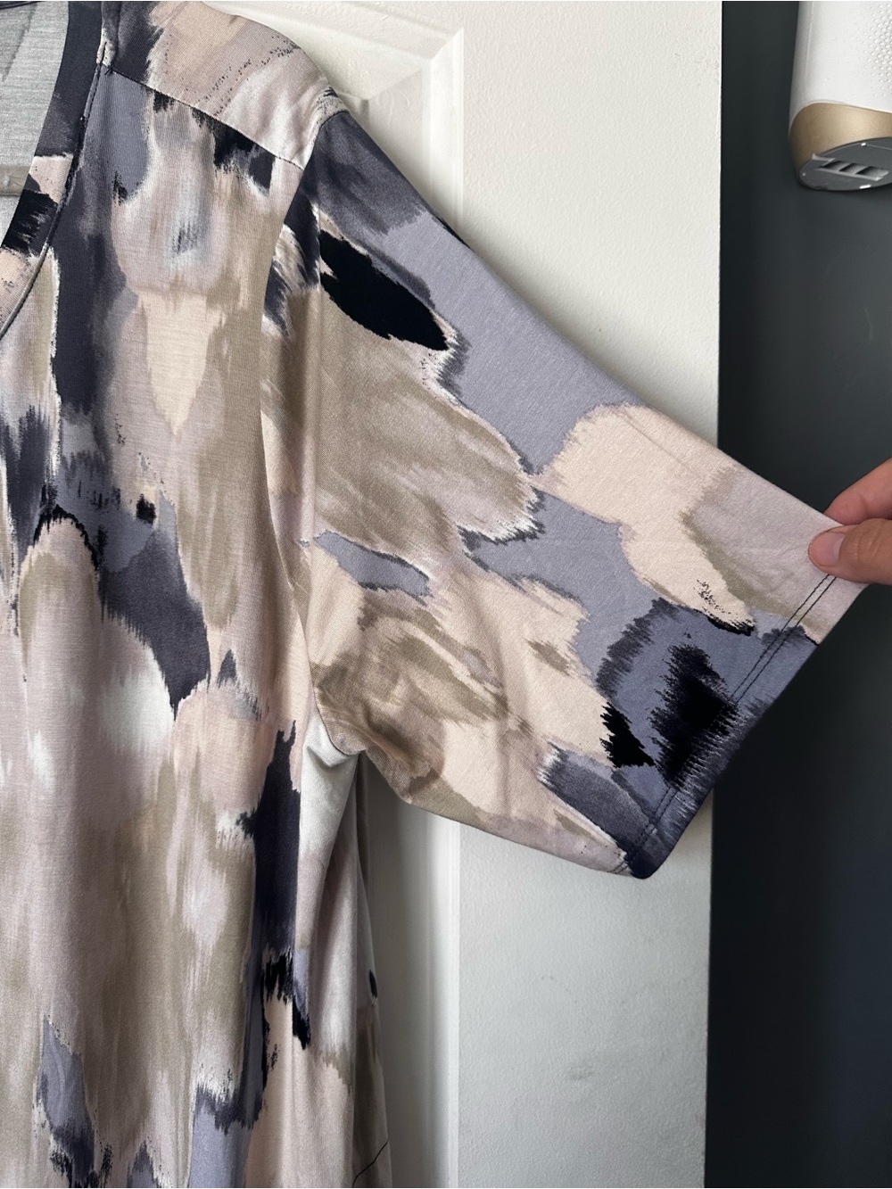 LOGO Lori Goldstein Watercolor Abstract Print Drop Waist Midi Dress XL - Picture 4 of 6